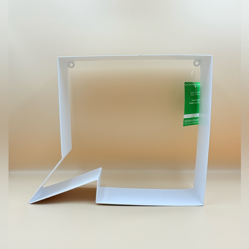 Speech Bubble Metal White Floating Wall Shelf 12.3” X 9.8” X 4” by Ashland